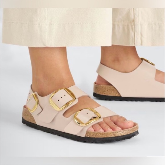 Birkenstock Milano Big Buckle High Shine Patent Leather Sandal Size 6 NWT - Picture 2 of 11